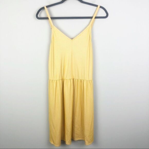 UNIVERSAL THREAD | V-Neck Yellow Chevron Dress NEW Women’s Size Medium - Picture 1 of 8